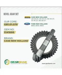 CNH, Ford New Holland  Bevel Gear Set (Crown Wheel & Pinion) 5141666-GearBanksCNH, Ford New Holland  Bevel Gear Set (Crown Wheel & Pinion) 5141666